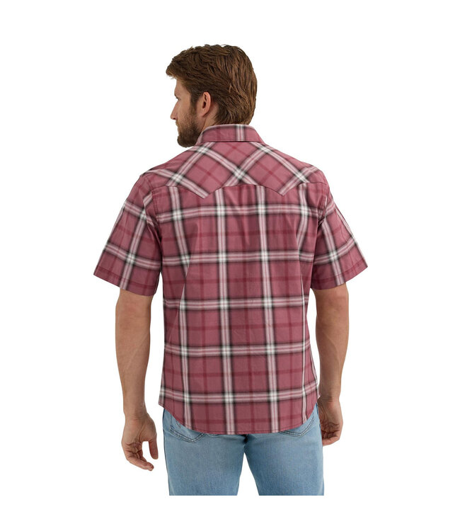 Wrangler Men's Retro Short-Sleeve Western Snap Plaid Shirt 112365893