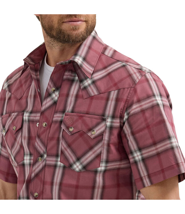 Wrangler Men's Retro Short-Sleeve Western Snap Plaid Shirt 112365893