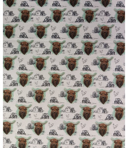 Yard of Single-Brush Farm Highland Cow Fabric
