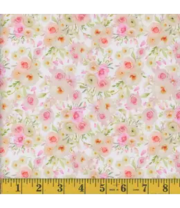 Mook Fabrics Yard of Dotted Dobby, Pink Fabric 137056