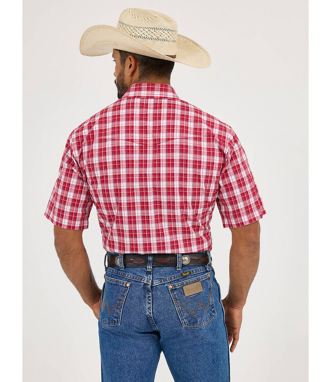 Wrangler Men's Wrinkle Resist Short-Sleeve Western Snap Plaid Shirt 112365854