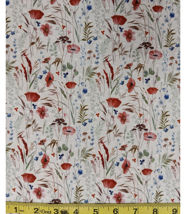 Yard of Multicolor Floral Fabric CA21286
