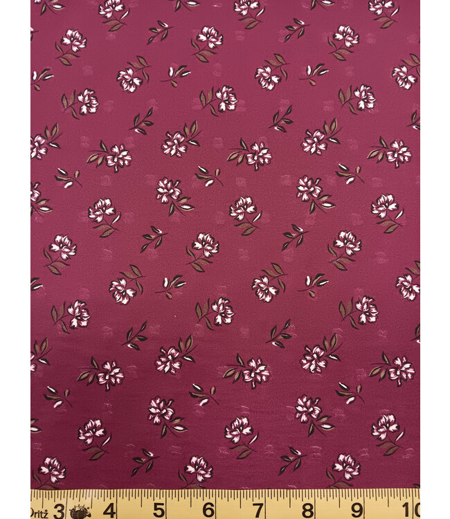 Yard of White Flowers Fabric CA18376