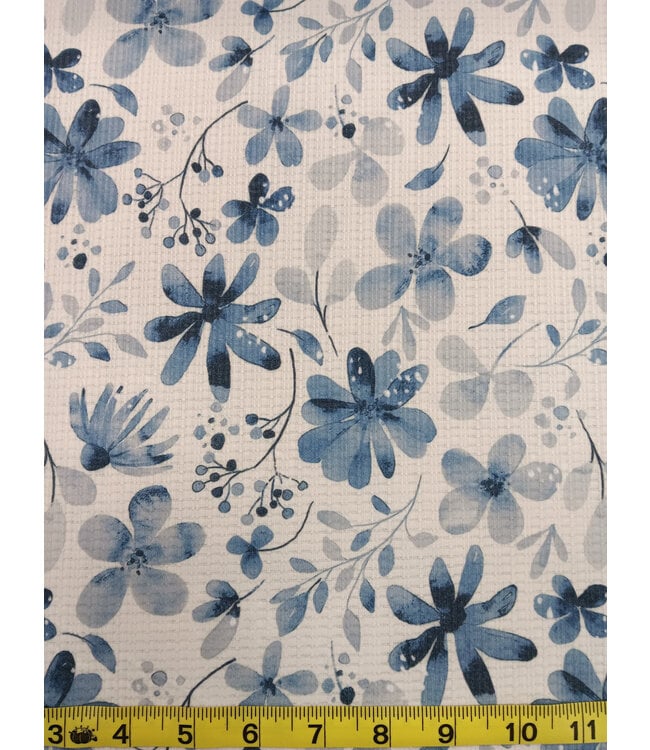 Yard of Blue Flowers Fabric CA20006