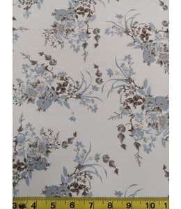 Yard of Blue Bouquet Fabric CA19767