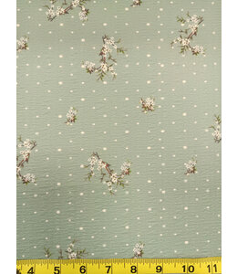 Yard of Floral Dot Fabric CA20404