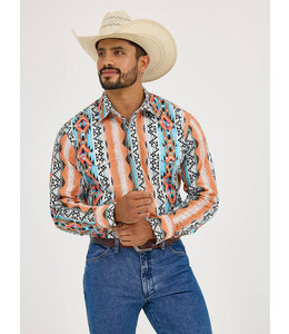 Wrangler Men's Checotah Long-Sleeve Western Snap Printed Shirt 112365887