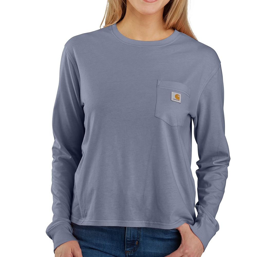 (取寄) カーハート レディース ルーズ フィット ヘビーウェイト ロング スリーブ ロゴ スリーブ Tシャツ Carhartt women Loose Fit Heavyweight Long Logo Carhartt Women's Loose Fit Heavyweight LS Logo Sleeve