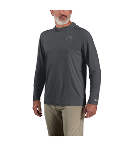 Carhartt Men's Force Sun Defender Lightweight Long-Sleeve Hooded Logo Graphic T-Shirt 106165