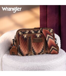 Wrangler Southwestern Pattern Dual Sided Print Crossbody Purse With Wallet Compartment WG2211-3003