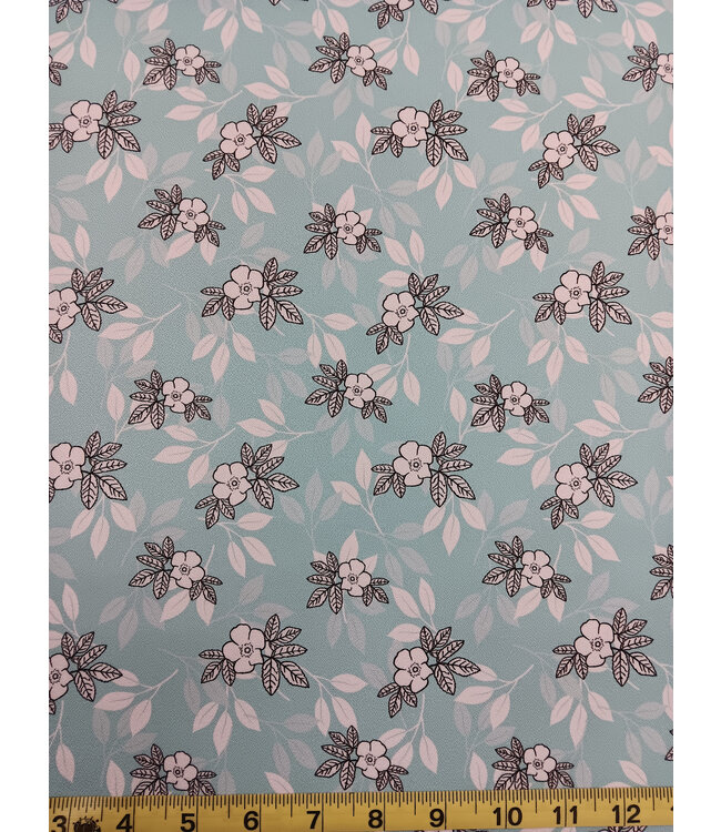 Mook Fabrics Yard of Moss Crepe Bess,  Aqua Fabric 137072