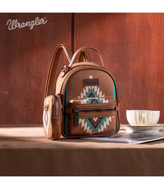 Wrangler Aztec Knitted Mini Backpack With Coin Pouch WG174-8601