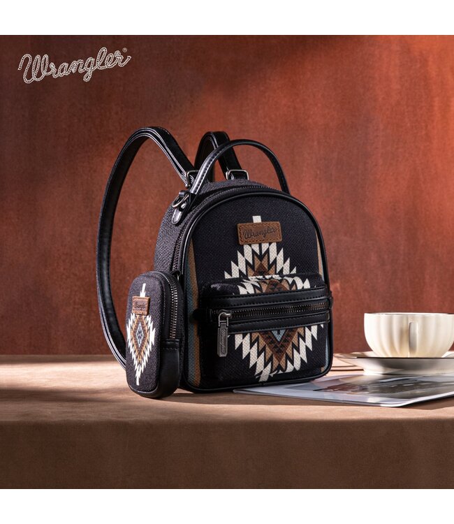 Wrangler Aztec Knitted Mini Backpack With Coin Pouch WG174-8601