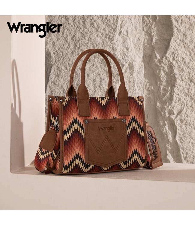 Wrangler Southwestern Pattern Dual Sided Print Tote/Crossbody WG2211-8120S