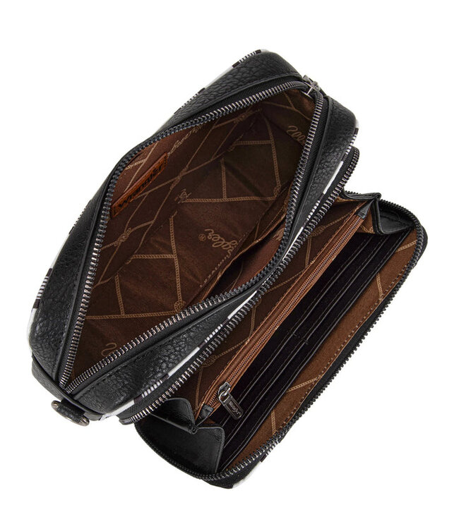 Wrangler Stripe Printed Crossbody Purse With Wallet Compartment WG2207-3006