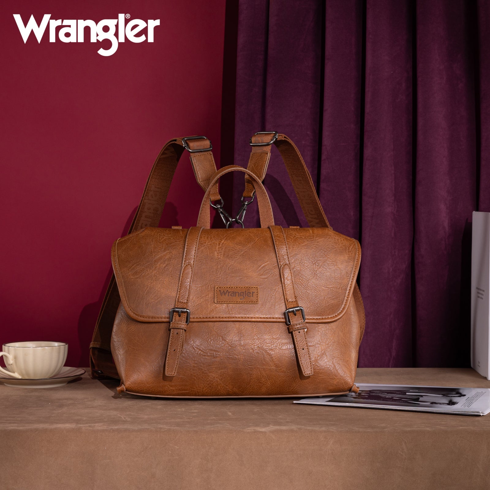 Wrangler Top Handle Carry Satchel/Laptop Bag/Backpack/Crossbody Khaki Wrangler Top Handle Carry Satchel/Laptop Bag/Backpack  main image 2