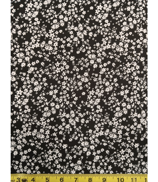 Yard of Rib Knit-Black Fabric FA12827