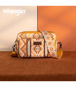 Wrangler Southwestern Pattern Dual Sided Print Crossbody Purse With Wallet Compartment WG2207-3007