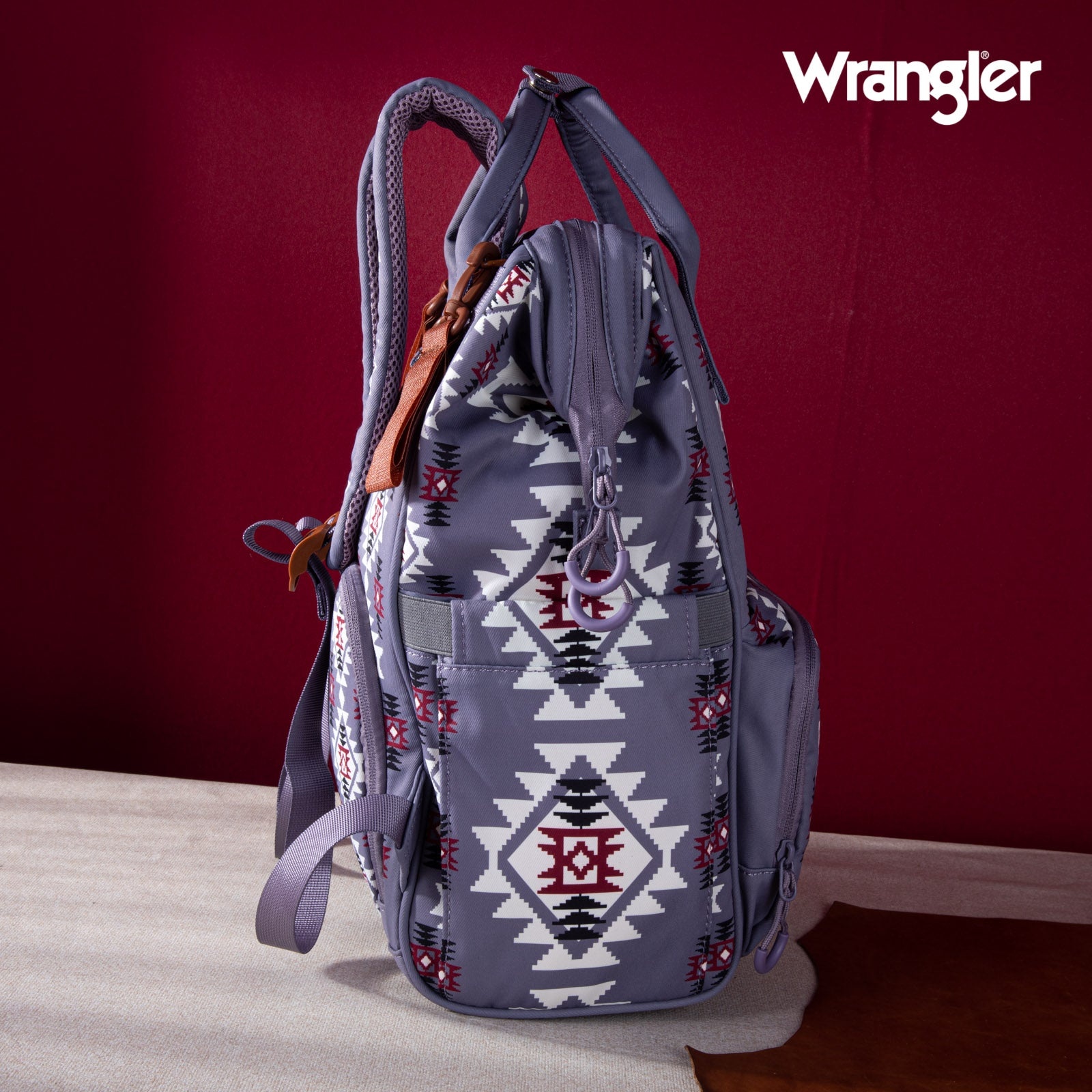 NEW WRANGLER women\'s aztec printed callie backpack in navy Wrangler Jean Navy Color Aztec Printed Callie Backpack  main image 2