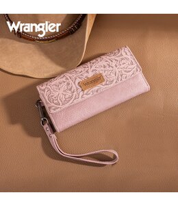 Wrangler Western Floral Tooled Tri-fold RFID Wallet/Wristlet WG196-W056