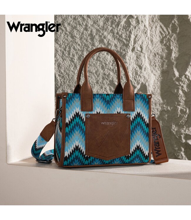 Wrangler Southwestern Pattern Dual Sided Print Tote/Crossbody WG2211-8120S