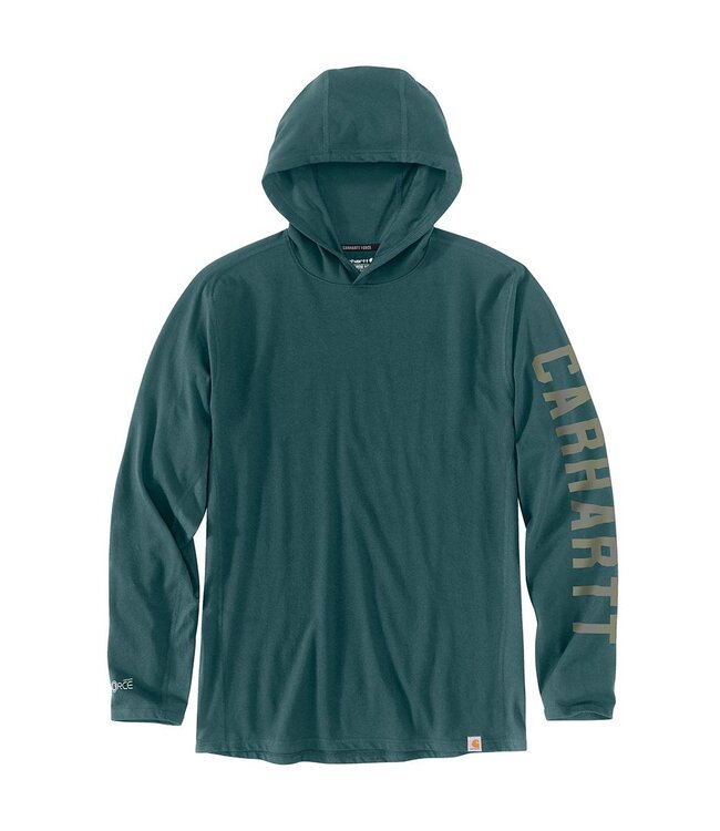 Carhartt Men's Force Relaxed Fit Midweight Long-Sleeve Logo Graphic Hooded T-shirt 106654