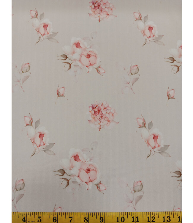 Yard of Stripe Crepe, Garden Floral II Fabric