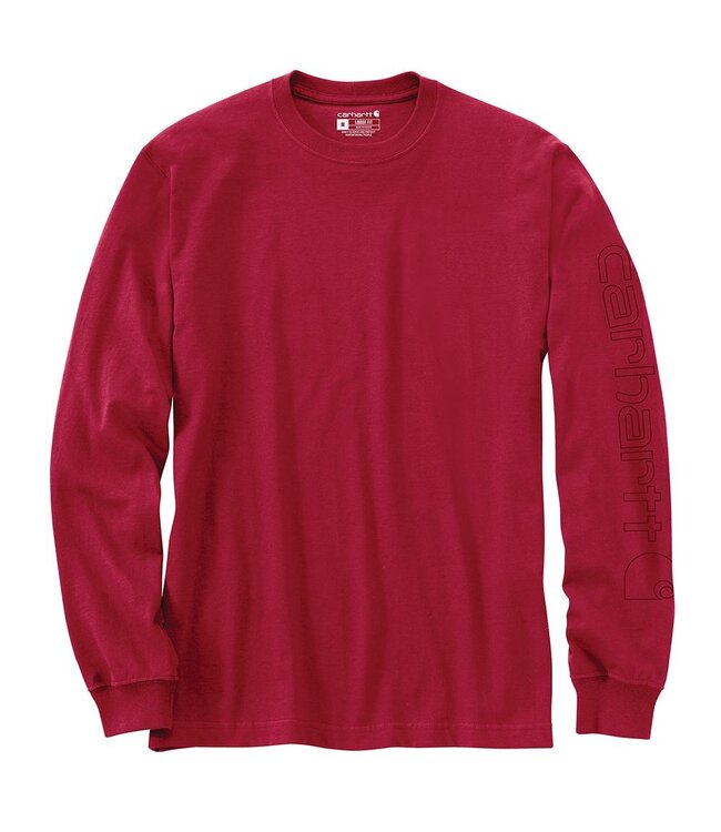 Carhartt Men's Loose Fit Heavyweight Long-Sleeve Logo Sleeve Graphic T-Shirt K231