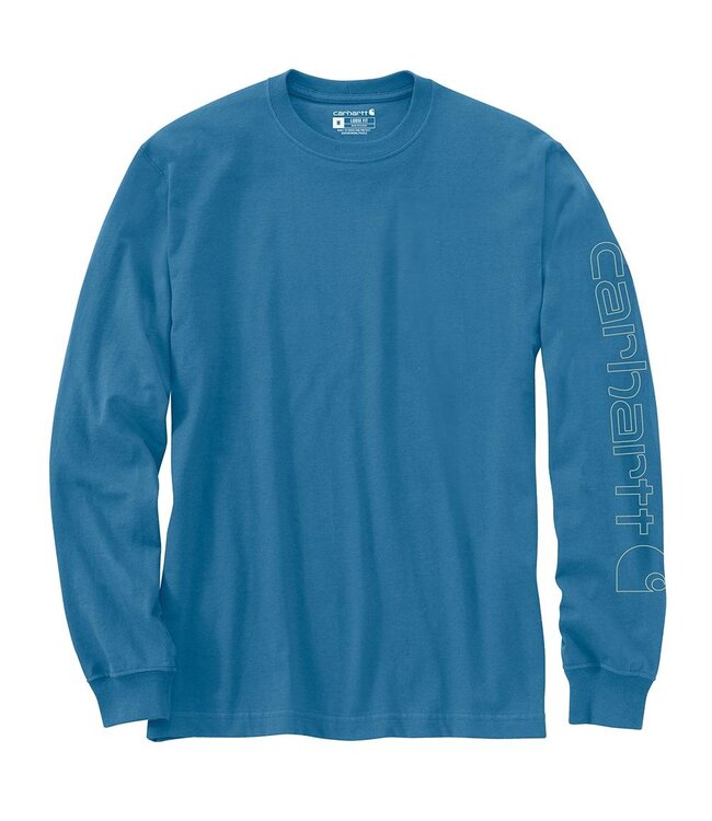 Carhartt Men's Loose Fit Heavyweight Long-Sleeve Logo Sleeve Graphic T-Shirt K231