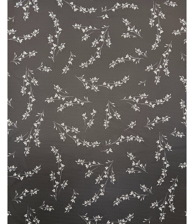 Yard of 96/4 Poly Spandex Horizontal Rib Print Fabric 572517-BK