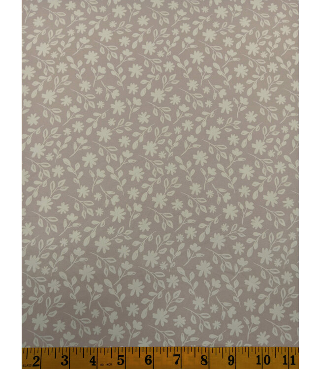 Yard of Jersey Knit, Meredith Floral Grey Lilac Eureka Fabric