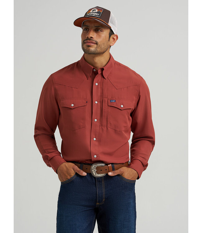 Wrangler Men's Performance Snap Long-Sleeve Solid Shirt 112368050