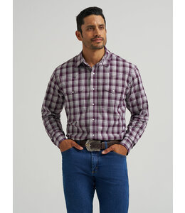 Wrangler Men's Wrinkle Resist Long-Sleeve Western Snap Plaid Shirt 112367709