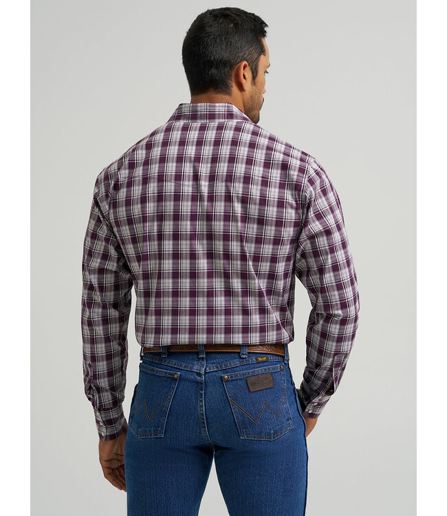 Wrangler Men's Wrinkle Resist Long-Sleeve Western Snap Plaid Shirt 112367709