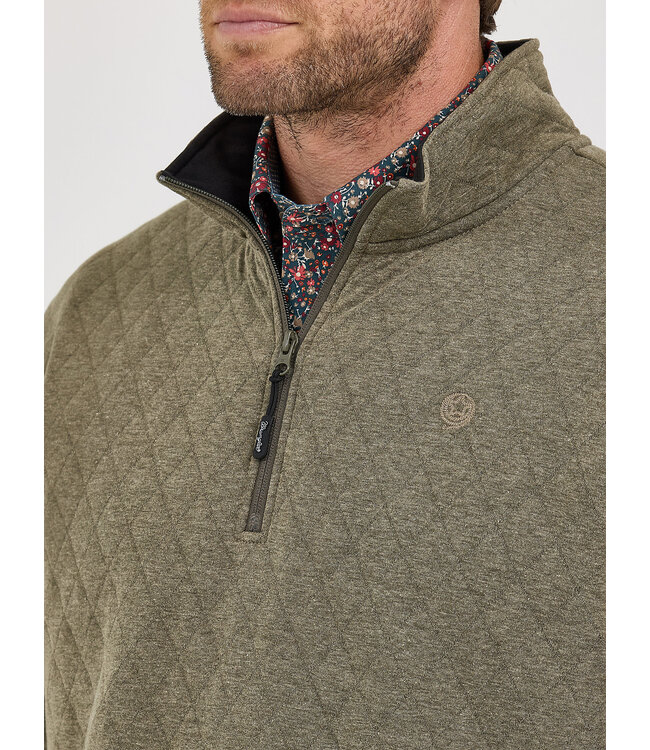 Wrangler Men's George Strait Quarter Zip Quilted Pullover 112367929