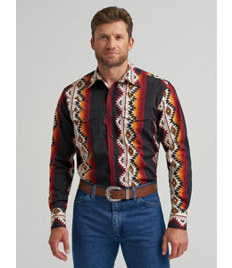 Wrangler Men's Checotah Long-Sleeve Western Snap Printed Shirt 112367723