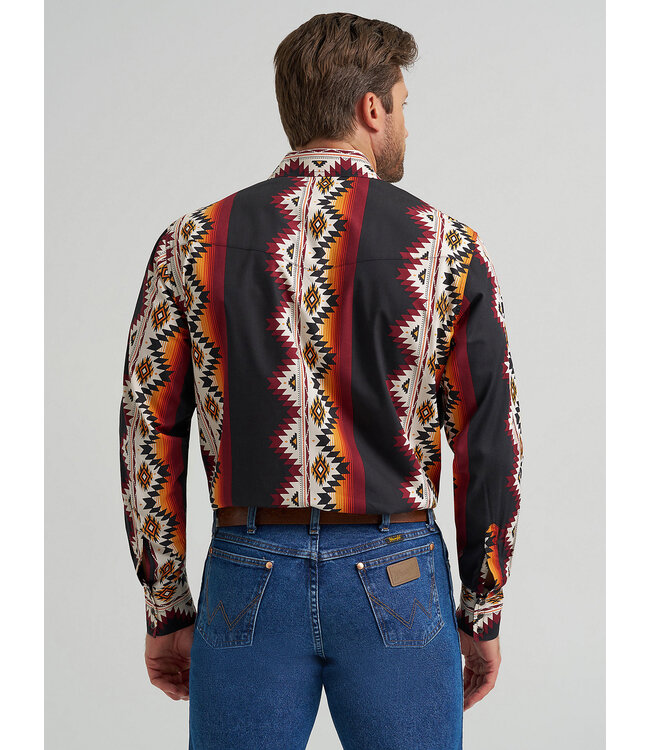 Wrangler Men's Checotah Long-Sleeve Western Snap Printed Shirt 112367723