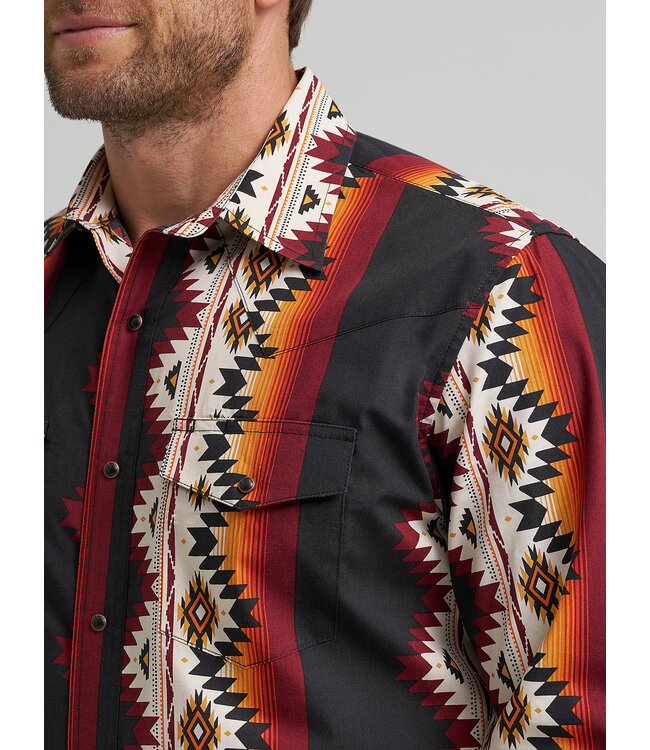 Wrangler Men's Checotah Long-Sleeve Western Snap Printed Shirt 112367723