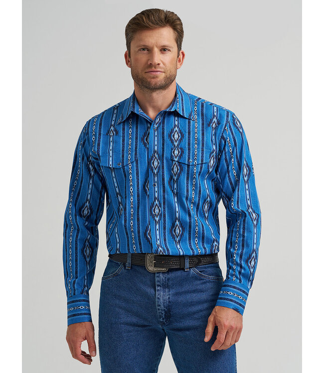 Wrangler Men's Checotah Long-Sleeve Western Snap Printed Shirt 112367721