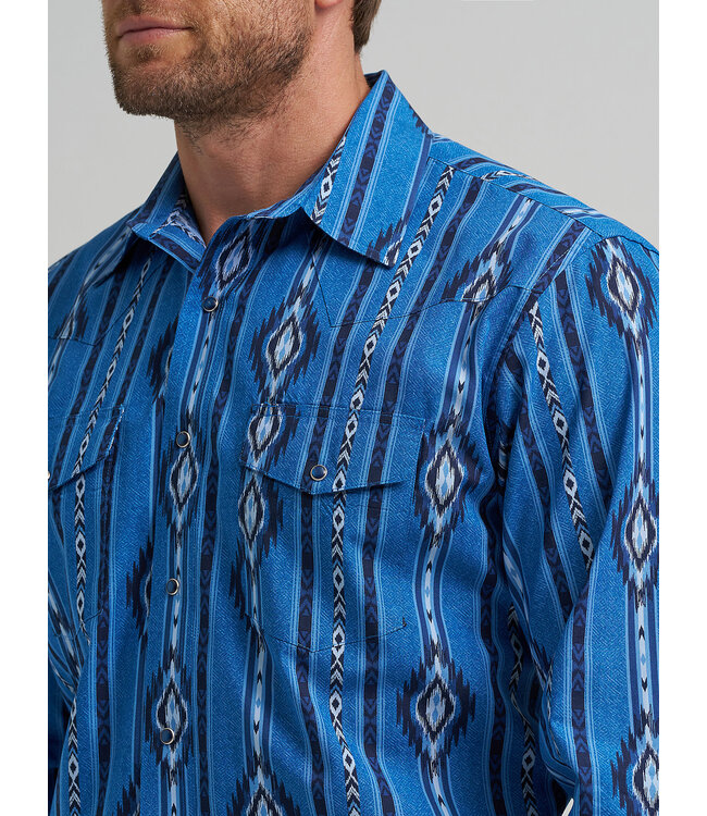 Wrangler Men's Checotah Long-Sleeve Western Snap Printed Shirt 112367721