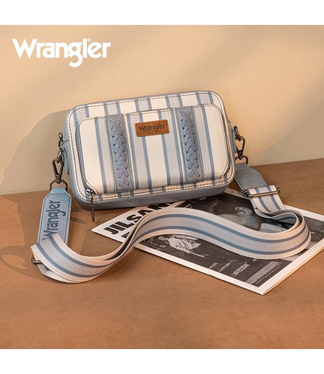 Wrangler Stripe Printed Crossbody Purse With Wallet Compartment WG2207-3006