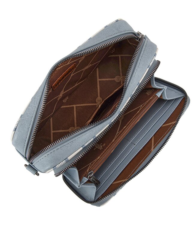 Wrangler Stripe Printed Crossbody Purse With Wallet Compartment WG2207-3006