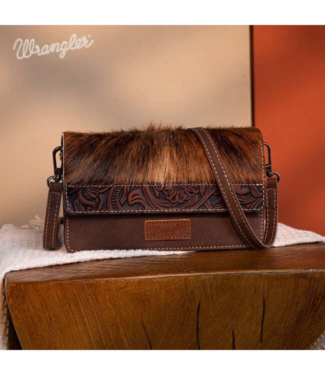 Wrangler Genuine Hair-On Cowhide Wallet/Crossbody WG169-W030