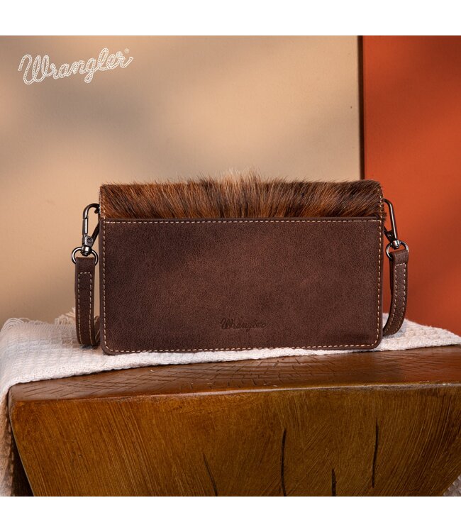 Wrangler Genuine Hair-On Cowhide Wallet/Crossbody WG169-W030