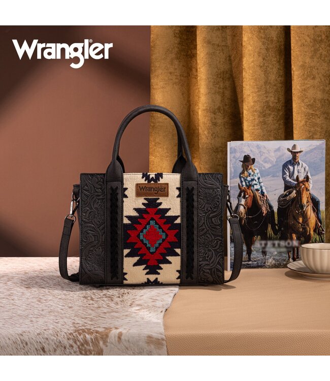 Wrangler Tooled Aztec Pattern Print Concealed Carry Tote/Crossbody WG226-8120