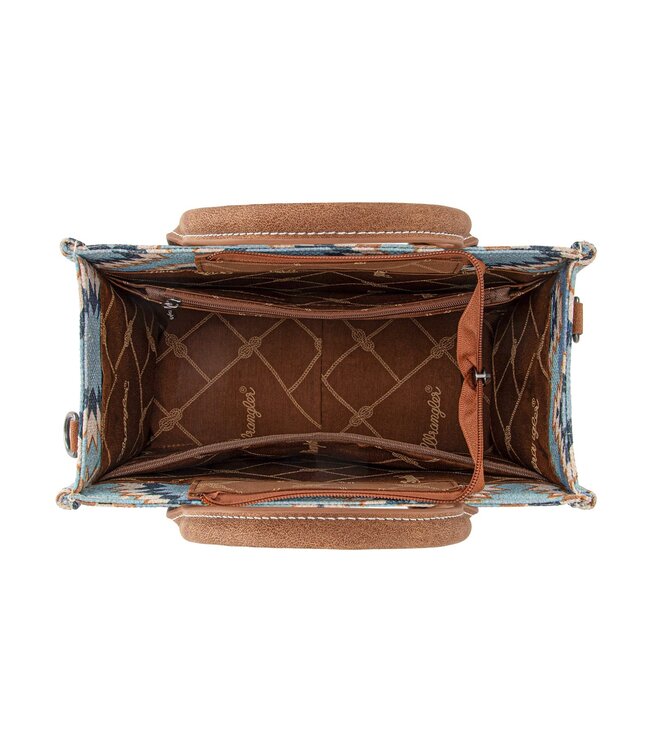 Wrangler Aztec Distressed Print Dual Sided Print Tote/Crossbody WG221-8120