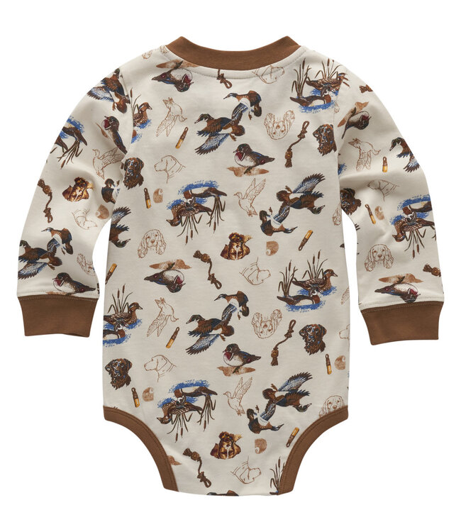 Carhartt Boy's Infant Long-Sleeve Printed Henley Bodysuit CA6726