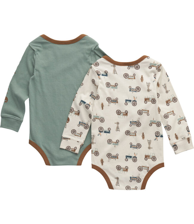 Carhartt Boy's Infant Long-Sleeve Tractor Bodysuit 2pc Set CG8986