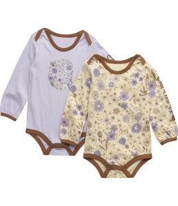 Carhartt Girl's Infant Long-Sleeve Floral Print Bodysuit 2pc Set CG9941