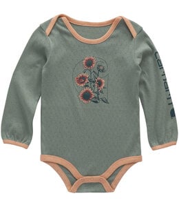Carhartt Girl's Infant Long-Sleeve Floral "C" Bodysuit CA7160